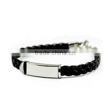 leather knitted bracelet