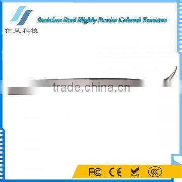 BST-158A Highly Precise Stainless Steel Curved Tweezers Tool Dark Gray photo-5