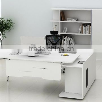 L shape cheap executive desk with small side desk