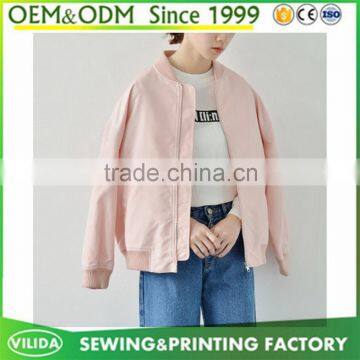 New arrival high quality long sleeve baseball uniform style girl overcoat jacket