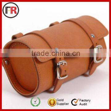 Top quality true leather bicycle saddle bag made in China