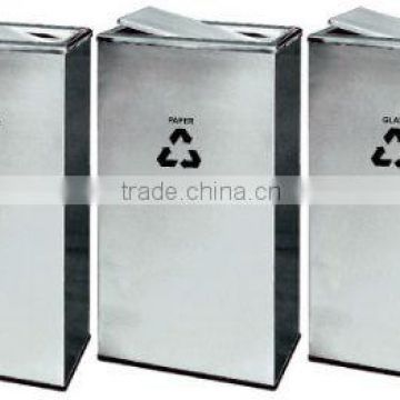 Stainless Steel Rectangular Flip Top Recycle Bin