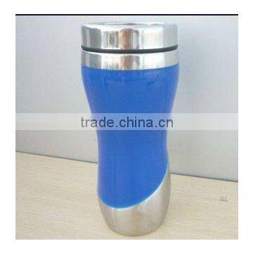 Double wall plastic and stainless steel Auto Mug 450ml mugs