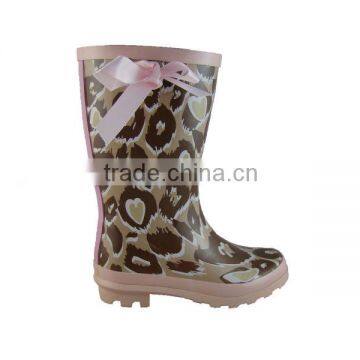 Pink Leopard Kid Summer Rain Boots