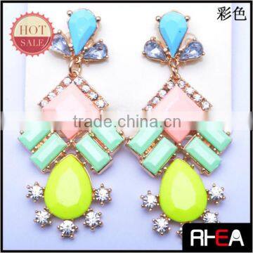Fashion Colorful Resin Shourouk Alloy Drop Earring