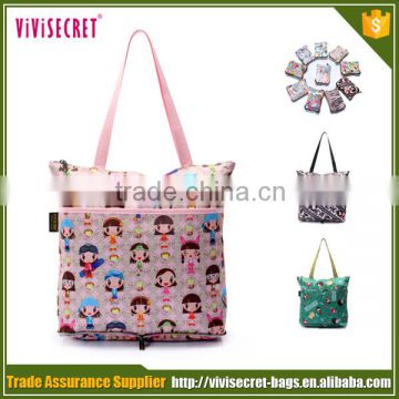 Portable foldable supermarket shopping bag wholesale recycled shopping tote bag