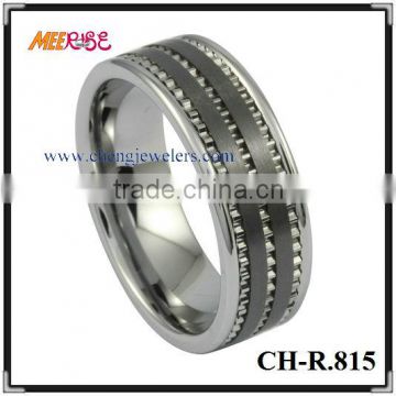 Newest style Tungsten & Ceramic combined fashion sample engagement rings