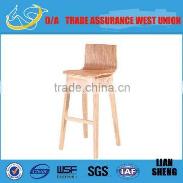 2016 New design wood bar chair with Solid wood legs and seat DCW9005#