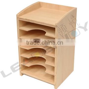 Wooden educational material for montessori geometric card cabinet