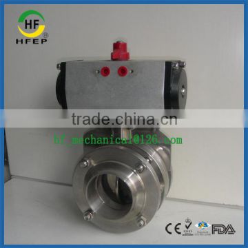 HF1B015 Stainless Steel Pneumatic Operated Flange Butterfly Valve