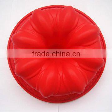 FDA Food Grade Microwave Safe Non Stick Big Deep Fluted Bundt Pumpkin Bpa Free Large Round Silicone Flan Cake Mould photo-2