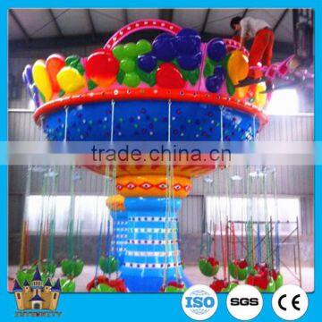 Children amusement park equipment kiddie ride 16 seats swing chair rotating fruit flying chair