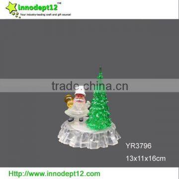 Alibaba China new products acrylic tree & santa Christmas ornament, battery led light Christmas toy