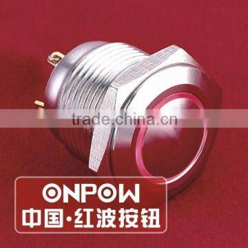 ONPOW 16mm ring illuminated Domed Momentary and non-Latching push button switch (GQ16B-10E/J/R/1.8V/S) CE, RoHS