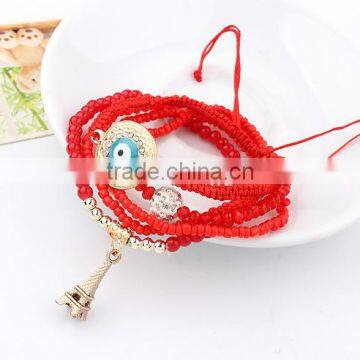 Jewelry beads eye Eiffel Tower fashion bracelets