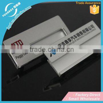 aluminum alloy pin name badges,reusable staff name tags