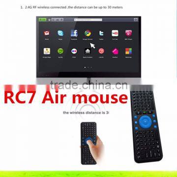 New Arrival RC7 Air mouse Keyboard 2.4g wireless for android/Linux/win dows OS