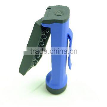 12 LED Work Torch Light Universal rotating 4*AAA battery Work Lamp Magnet Plastic work light