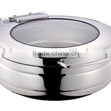 GW-240B-GL 4L Stainless Steel New Glass Induction Chafing Dish with Hydraulic Hinge