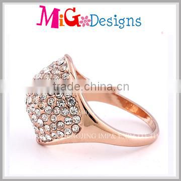 Wholesale New Fashion Simple Gold Plated Crystal Rings jewellery For Women