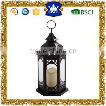 metal lantern with LED candle