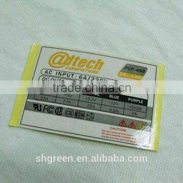 Usage instruction printing paper sticker