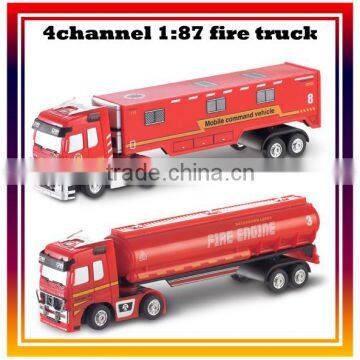 4 channel 1:87 remote control fire truck,electric fire engine car