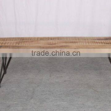 Industrial Iron Wood Bench