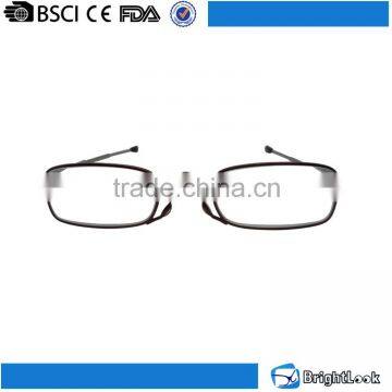 New style foldway folding metal small mini popular fashion full slim frame reading glasses men with aluminium pc case