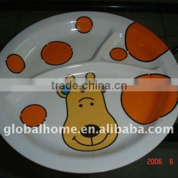 melamine three divided plate