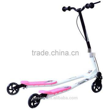 Homcom Pink/White Kids 3 Wheels Foldable Push Speeder Scooter photo-3