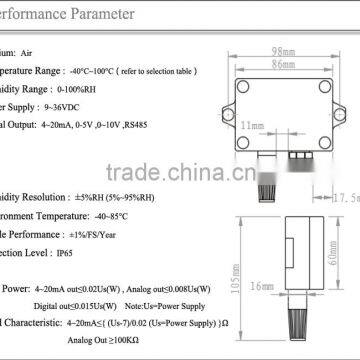 TE-CM16 Wall-mounted Humidity Transducer Sensor Factory photo-2