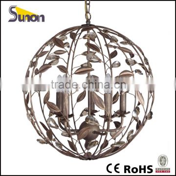 Hot sale Iron crystal chandelier ball /ball chandelier lighting/round crystal chandelier