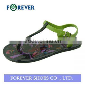 Fresh color summer cheap jelly sandal for lady