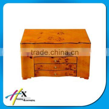 Fashion design three layers antique wood jewelry gift box