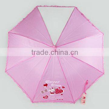 2016 Cheap Promotional Pink Polyester Kids Umbrella for Girls photo-6
