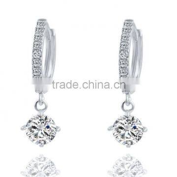 Silver plating Big clear crystal jewelry fashion new 2016 women wholesale korean dangle earrings X71-1