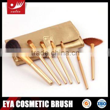 7-piece Fashion golden makeup brush set with zipper bag