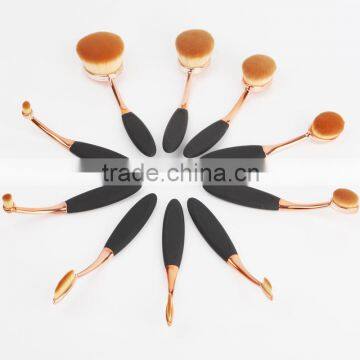 High Quality New Arrive Oval Tooth Brush Design Makeup Brush,10pcs Oval Brush Set