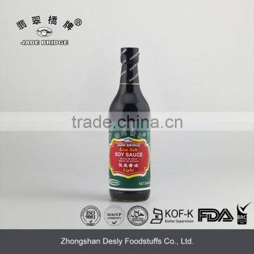 Chinese non MSG and low sodium light soy sauce 500ml