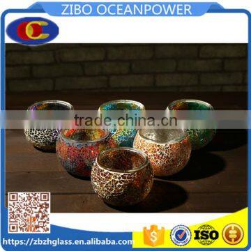 Glass Candleholder Glass mosaic jar different colors