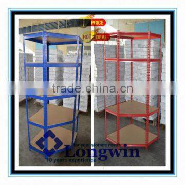 metal steel MDF shelf corner wall shelf unit