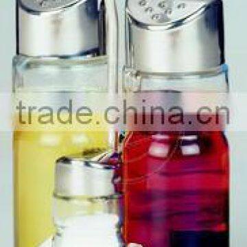 kitchen glass chili oil condiment set with wire rack