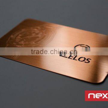 Metal engraved electroplated gold member card