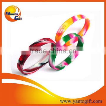 Custom logo debossed colorful silicone wristband