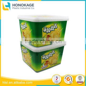 Large Clear Plastic Container for Cookie with Colorful Label, Disposable Transparent Cup