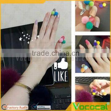 50 Pcs 7mm DIY 3D Mini Plush Ball Nail Art Slices Stickers Decoration Mixed Random Color photo-4