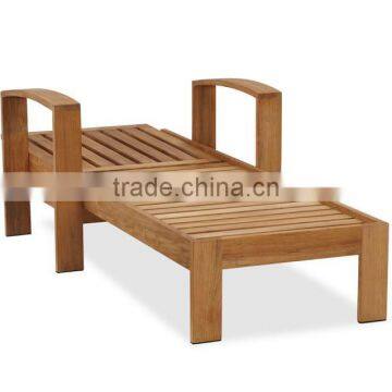Adjustable Teak Wood Beach Lounge Chair Garden Wooden Sun Lounger photo-4