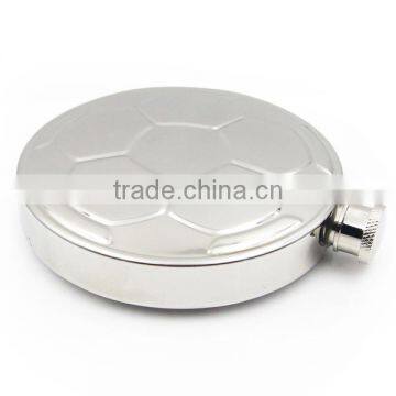 4.5 OZ Stainless Steel Flagon Football Style Bright Polished Circular Flagon photo-2