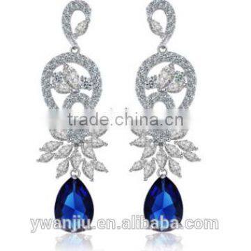 Wholesale Stock Small Order Fashion Women Long Style Hollow Flower Zircon Earrings